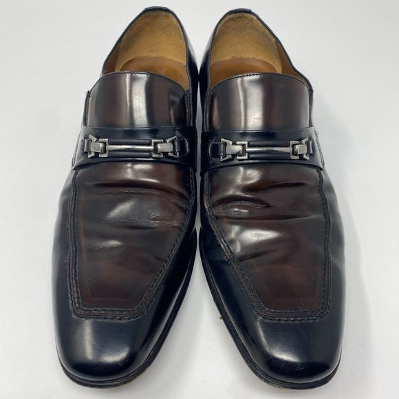 Mezlan 1968 Mens Slip On Loafer Shoes Pointy Toe Silver Buckle Brown Size 10.5 M main image 9